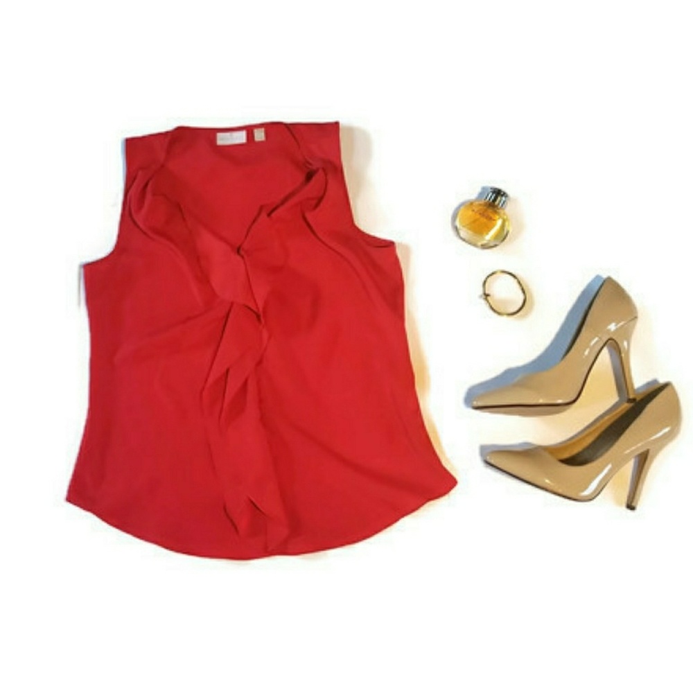 New York and Company Sleeveless Blushing Red Top